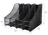 Mesh File Magazine Holder, 4 Compartments, Black 4 slots are perfect for organizing magazines, V1366-AZ2-W-04032