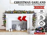 Christabelle 2.7m Snowy Christmas Garland with LED Coloured Baubles Lights Tree Decoration Orna 112_SENCR105