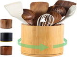 1 Piece Wooden Cutlery Holder 360 Degree Rotating Holds 10 to 15 Pieces, 15 cm V1237-ZY-818-244