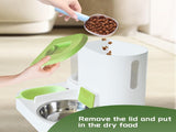 Automatic Pet Feeder 1 Piece Dog Cat Food Bowl Water Bowl Green V1258-DP02-BOL-554
