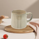 High-Fired Ceramic Stoneware Ribbed Stripe Mug 460ml Matt EARTHY BROWN V274-HA-LA-P0024808-YE