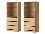 Artiss 2x Chest of 3 Drawers Tallboy Cabinet Pine FURNI-L-CDR-3D3S-WD-ABX2