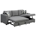 Fontana Pullout Sofa Bed with Storage Chaise Lounge Sarantino - Grey SOFA-M084-LNN-GY