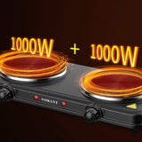 Sokany Electric Hot Plate Dual Burner for Fast & Efficient Cooking V612-SOK_DUALBURNER