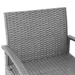 Gardeon 3PC Patio Furniture Bistro Set Wicker Outdoor Lounge Setting Grey ODF-TEA-RATTAN-S-GE