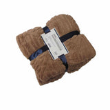 Agaha Pattern Coral Fleece Extra Large Throw / Single Sized Blanket 150 x 200 cm Brown V442-YTL-THROW-3178AGAHA-BROWN-RE