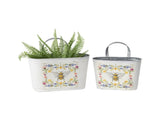 Set 2 Oval Planter Storage Bucket 28cm V637-11031PLN