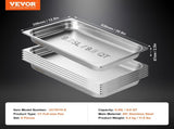 6 Pack Hotel Pans, Full Size Anti-Jam Steam 0.8mm Thick Stainless Steel Restaurant Steam Table V952-11QCCPWG25YCP9ZNIV0