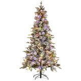 Christabelle Snowy Stamford Spruce 7.5ft Christmas Tree Multi Functional White Coloured LED Lig 112_NATSS75