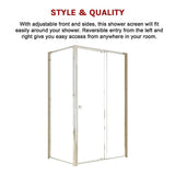 Adjustable Semi Frameless Shower Screen 114-122cm x 98-101cm With Gold Hardware For Modern Bathrooms V63-958221