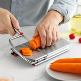 Stainless steel multi-function slicer, precise for even slicing, silicone suction cup for anti-slip V1232-QPQ-001