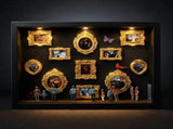 DIY Mini Memory Box Paper Cut Silhouette Shadow Box Kit with Gold Frames and Miniature Figurines for V1366-AZ2-W-14701
