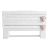 Kitchen Sauce Bottle Storage Rack Paper Towel Holder Mount Kitchen Tool Cling Film Cut White V1294-YM0901-JYA03048-01