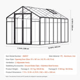 VEVOR Polycarbonate Greenhouse 8 x 14 Ft Outdoor Walk-in Greenhouse for Garden V952-JTSZWSL8W14FB0RRXV0