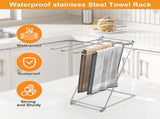 Kitchen Towel Holder, 4-Arm Kitchen Towel Rack for Drying Dishcloths Hand Towels, Foldable Free V1188-MS101-01048-1