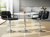 Artiss Bar Table and Stools Set Dining Desk Kitchen Chairs Cafe Pub BA-TAB-CHR-GASLIFT-WHBK