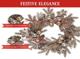 Christabelle Champagne Glitter Christmas Wreath - 61cm 112_SHD8066