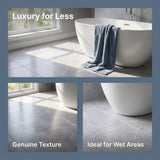 10Pcs Grey PVC Self Adhesive Floor Tiles Waterproof Vinyl Flooring for Bathroom Kitchen Living Room V1370-AZ4-17312