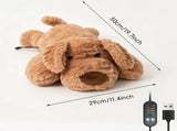 USB Heated Plush Dog Pillow Soft Warm Stuffed Animal for Cozy Snuggling, Body Warmth & Relaxation V1341-ZY-FMLF6XEF-LIGHTGREYSCHNAUZER