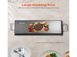Carbon Steel Griddle, 32x14 inch Universal Flat Top Rectangular Plate, Gas Grill Griddle for BBQ V952-DCJPTG3214INVTJ16V0