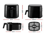 Devanti Air Fryer 6.5L 1700W Digital Touch 8 Presets Non-Stick Basket Black AF-K-J-NA50-BK