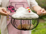Egg basket, egg holder, egg storage, metal fruit bowl, chicken pattern, ceramic egg storage basket, V1188-MS-313-0447