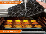2 Pack Mini Fluted Cake Pan Set, 12 Cup Nonstick Carbon Steel Mold for Mini Cakes Muffins V1188-MS-721-034