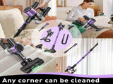 Cordless Vacuum Cleaner, 10 in 1 Stick Vacuum with Powerful Suction, Hose, Green LED Light, V1313-AU-A27V