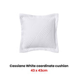 Bianca Cassiano White Square Filled Cushion 43 x 43cm V442-BCA-CUSHION-CASSIANO-WHITE-SQ
