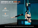 Aerial Silk & Yoga Swing, 8 m Length, Aerial Yoga Hammock Kit with 100gsm Nylon Fabric, Full Rigging V952-DCK822X28MML05J02V0