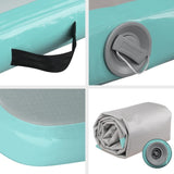 Everfit 3m x 1m Air Track Mat Gymnastic Tumbling Mint Green and Grey ATM-3-1-01M-MG