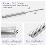 12.6in Valet Rod for Pull Out,Stainless Steel Slide Out Clothes Rod with 4 Detachable Hook V1366-AZ2-W-14940