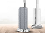 Microfiber Flat Mop Hand Wash Free Long Handle Large Flat Mop Dry Wet Use Floor Cleaning Tool White V1294-YM0715-3117220076213