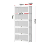 Artiss 5-Tier Display Cabinet Storage Bookshelf Clear Shelf White FUR-T-DSHELF-03-WH