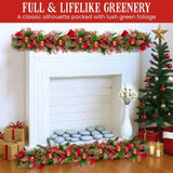 Christabelle 1m Christmas Garland with Red Berries Pine Cones Baubles Berries Tree Decoration O 112_GUE512