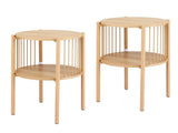 Artiss Set of 2 End Tables Coffee Table 2-Tier Round Wood FUR-Z-COF-01-WDX2