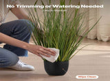 Artificial Grass, 2 Pack 889mm Cattail Grass in Pot, Premium PVC Faux Fake Greenery Shrubs V952-DPKXPLWCLS35CCHPH001V0