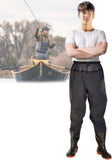 Waist Pants, Thickened Rain Boots, Water Pants with PVC Waterproof, Anti Slip, Wear-Resistant V1107-133-68369-BLK-43