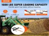 39" Hay Spear, Bale Spears 726kg Loading Capacity, Skid Steer Loader Tractor Bucket Attachment with V952-TZSPS12ZHZ3981A68V0