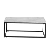 Industrial Style Marble Effect Rectangular Coffee Table V264-TAB-720C-WHE
