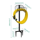 Garden Hose Holder Hanger Storage Reel Freestanding Metal Water Hose Stand Heavy Duty Rack V1370-AZ4-01678