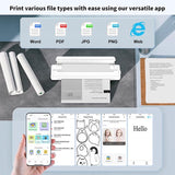Portable A4 Thermal Printer with Bluetooth Wireless Connectivity, Inkless Printing for Home, Office, V1341-ZY-Q76H88M3-BLACK