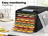 Devanti 9 Trays Food Dehydrator with Hanging Stainless Steel Tray FD-E-RACK-333H