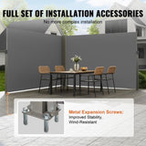 VEVOR Side Awning, 79''x 236'' Outdoor Privacy Screen, 180g Polyester Water-proof V952-KSSCP200X600QPNQGV0