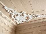 4Pcs White Decorative Corner Trim Moulding Faux Plaster Ceiling Floral Ornament for Home V1370-AZ4-17279