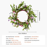 VEVOR Artificial Decorative Wreath 55.88 cm Pink Green with Daisies Year Round V952-ZSHH22INCHCJY8KMFV0