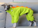 XXL Adorable Dinosaur Fleece Dog Jumpsuit - Warm Winter Pajamas for Whippets & Italian Greyhounds V888-ELOSUNG33652