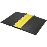 VEVOR Rubber Cable Protector Ramp, 5 Channel, 10000 kg/axle Capacity Heavy Duty Wire Cover Ramp Hose V952-DLADA15WH1212LBRZV0