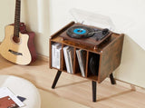 Record Player Stand, 2 Tiers Turntable Stand with 4 Cabinets, Holds up to 100 Albums, Wooden Vinyl V952-DCJZJDLK2CMZ4P6V1V0