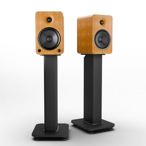 Kanto YU6 200W Powered Bookshelf Speakers with Bluetooth and Phono Preamp - Pair, Bamboo with SX22 V398-KO-YU6BAMBOO-SX22